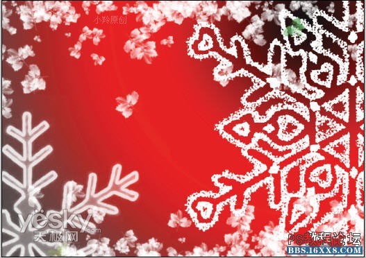 photoshop电子贺卡制作教程:圣诞的雪花（多