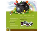 Photoshop绘制绿色风格的尼康相机网页平面图