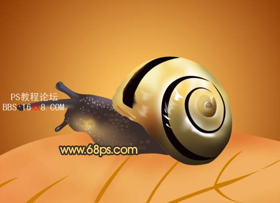 PS绘制一只可爱的小蜗牛