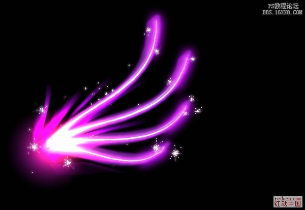 ps制作紫色的梦幻光束翅膀（组图）