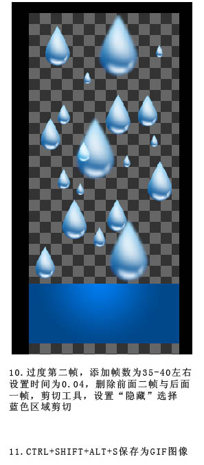Photoshop设计制作出可爱的浅蓝色雨滴下落GIF动画效果