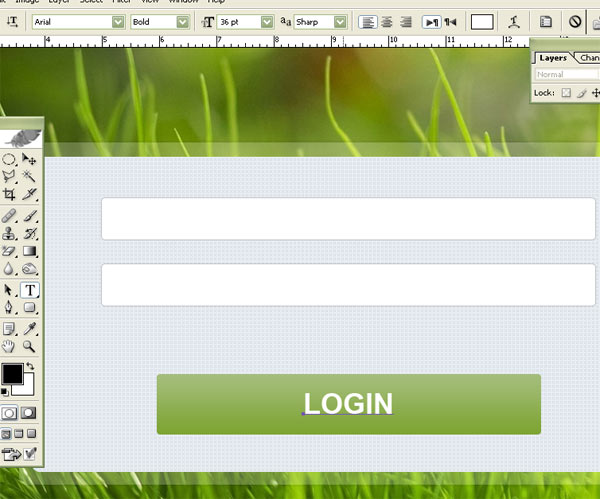 Glossy Grass Login Panel