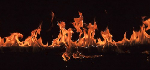 3 fire sel 500x235 Create a Burning Metal Text with Melting Effect in Photoshop
