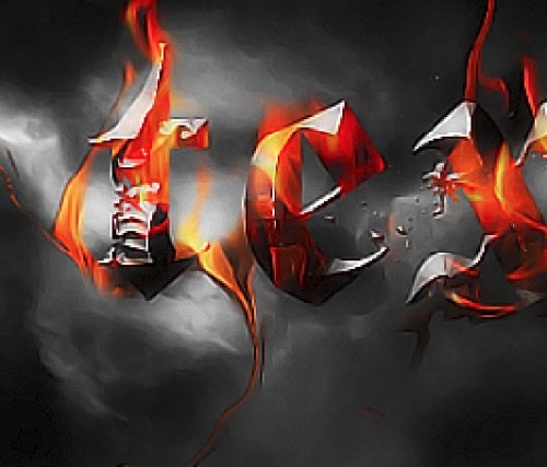 4 after reduce 500x427 Create a Burning Metal Text with Melting Effect in Photoshop