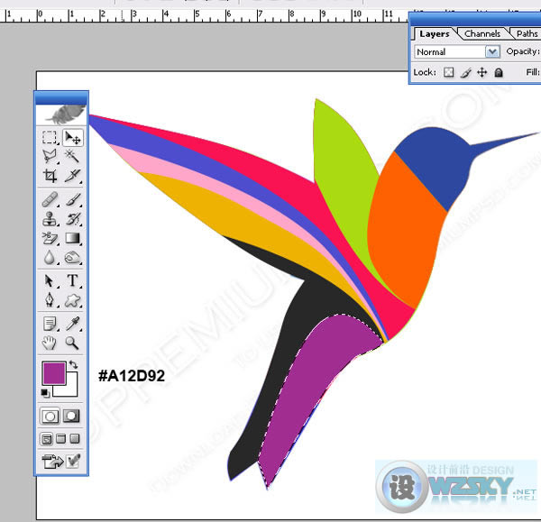 Colorful Humming Bird J Make Colorful Humming Bird Vector in Photoshop