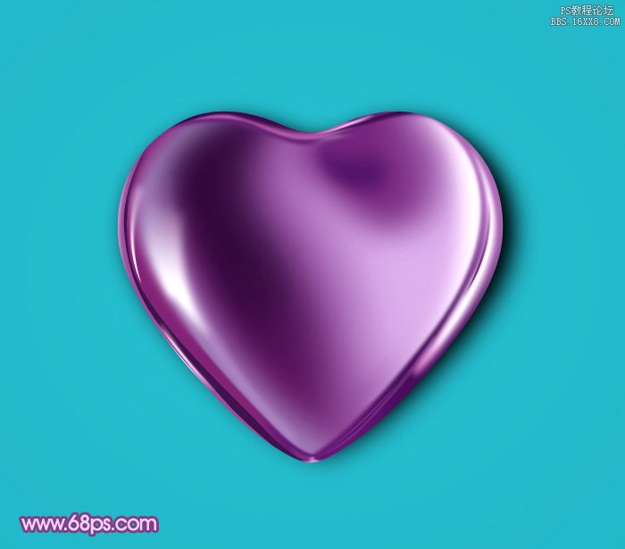 ps鼠绘紫色心形宝石图案（图）