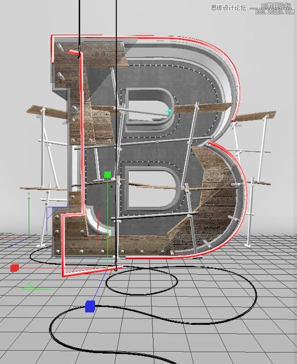 Photoshop结合C4D制作三维立体艺术字,PS教程,16xx8.com教程网