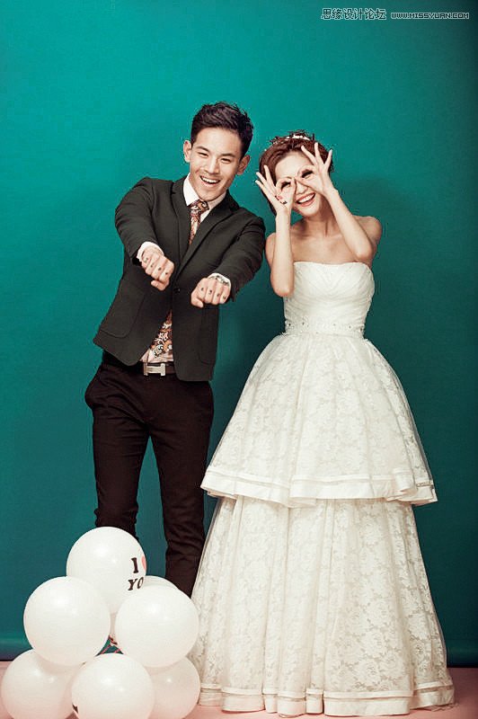 Photoshop调时尚韩式婚纱风格效果