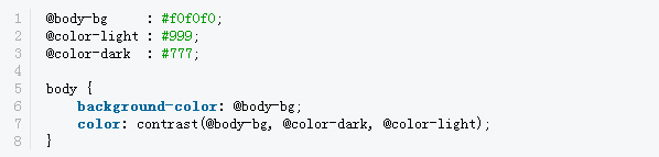 配色方案，使用LESS color函数创建配色方案