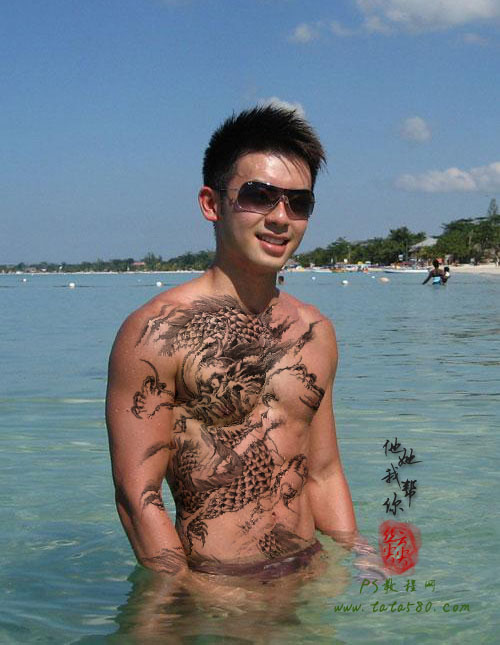 纹身效果,给人物添加纹身效果教程_www.16xx8.com