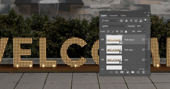 3D字体，用PS制作立体风格的矩阵LED字体_www.xiutujiang.com