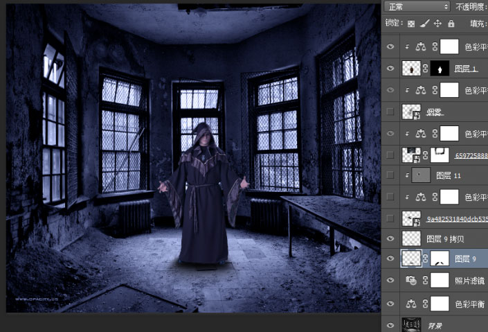 人像合成，用Photoshop合成一个哈利波特风格的暗黑魔幻魔法师图片