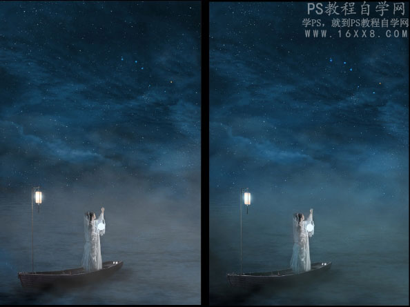 flood下载古风摄影，用PS给夜景人像添加梦幻星空的场景_www.utobao.com