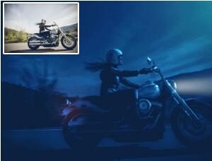 黑夜效果，通过PS把白天的摩托车变成黑夜灯光效果