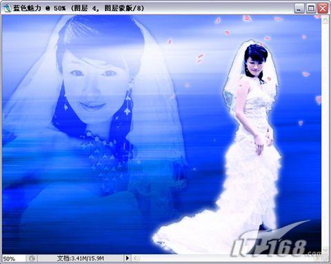 用Photoshop CS3打造蔚蓝梦幻风格婚纱照