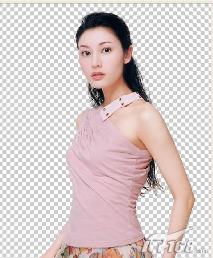 Photoshop高速抠出美女发丝【图】