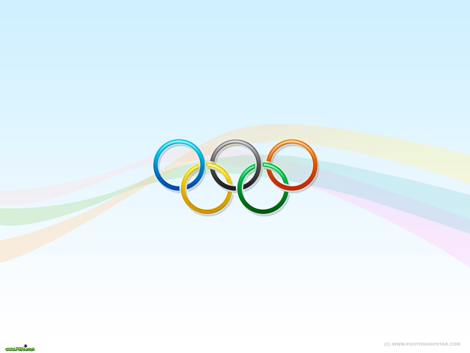 photoshop制作奥运五环壁纸教程
