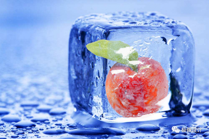 冰雪效果，通过PS将水果融入冰块[图]