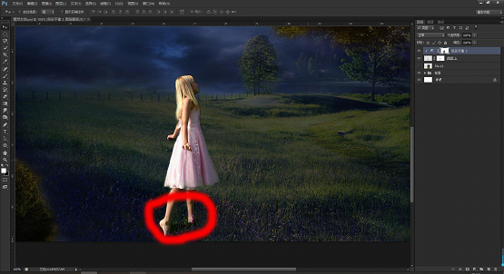 场景合成，在Photoshop中合成一幅小女孩与蝴蝶对话的神奇场景