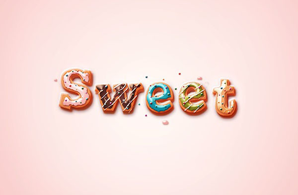 立体字，通过PS设计精美的甜品立体奶油字_www.xiutujiang.com
