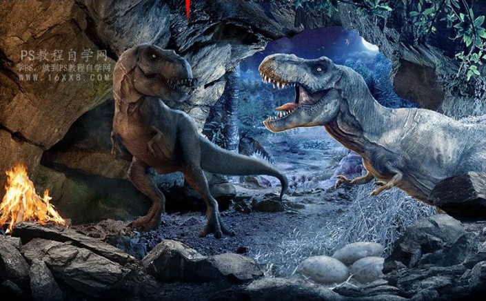 场景合成，用Photoshop合成《侏罗纪公园》的奇幻场景