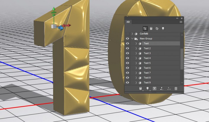 3D工具，通过PS中的3D功能创建膨胀3D文本效果_www.xiutujiang.com