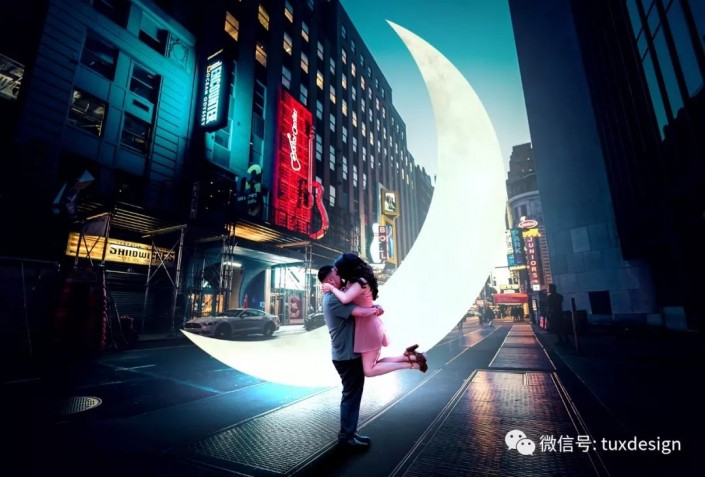 奇幻合成，通过Photoshop合成一幅遗忘在城市中的月光的超现实场景图