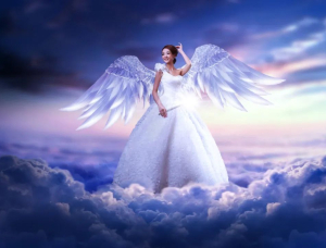梦幻合成，用PS合成云端的完美白衣天使