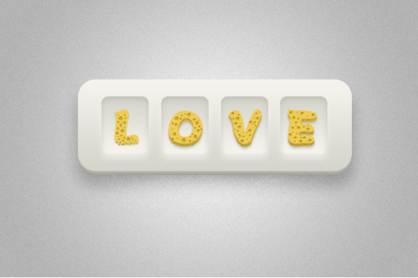 文字设计，制作可以吃的奶酪文字7白嫖资源网免费分享