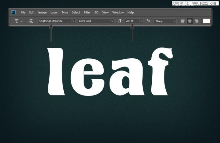 立体字，用Photoshop制作绿叶构成的3D立体字