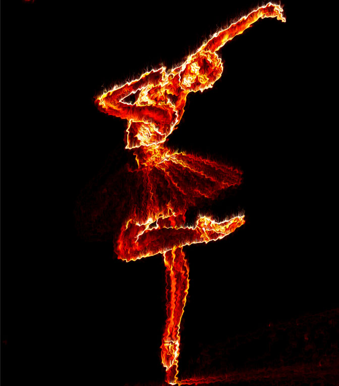 火焰效果，通过PS中的滤镜把芭蕾舞者做成“火影舞者”