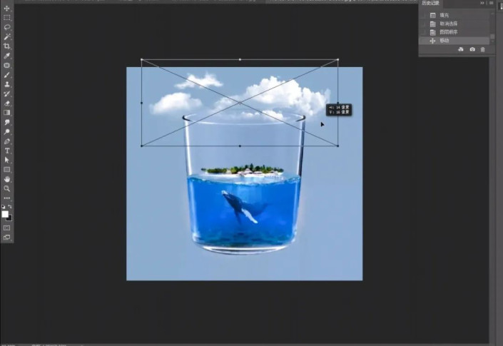创意合成，通过PS设计玻璃杯里的海洋世界_www.xiutujiang.com