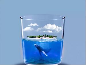 创意合成，通过PS设计玻璃杯里的海洋世界