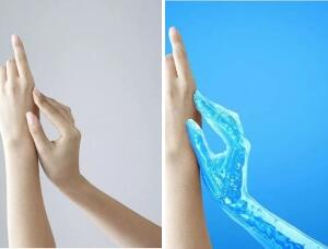 液体效果，通过PS把手制作成蓝色液体效果
