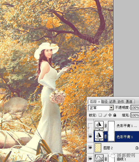 婚纱后期，通过ps调出橙黄色的唯美树林婚纱照片_www.xiutujiang.com